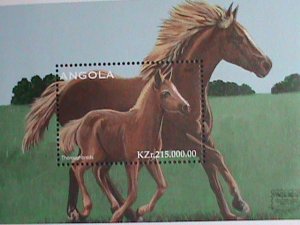 ​ANGOLA-1997 SC# 995- WORLD FAMOUS BEAUTIFUL HORSES -MNH S/S SHEET VERY FINE