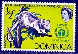 Common Opossum, Environment Emblem, Dominica SC#337 MNH