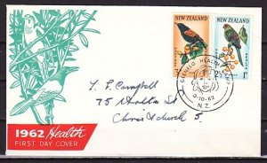 New Zealand, Scott cat. B63-B64. Birds issue. First day cover.