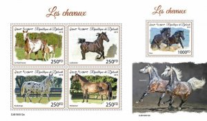 Z08 IMPERF DJB190512ab DJIBOUTI 2019 Horses MNH ** Postfrisch