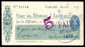 Political, 1919 Irish Cheque signed Terence MacSwiney, 2d stamp-duty. LAST ONE!