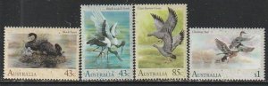 1991 Australia - Sc 1203-6 - MH VF - 4 single - Water Birds