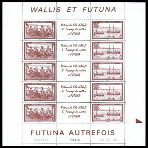 Wallis and Futuna In the Past 2v Full sheet Type 1 2008 MNH SG#938-939