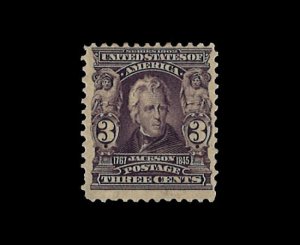 U.S. Scott# 302  1903 3c dk red vio  Jackson   mint-h   f-vf