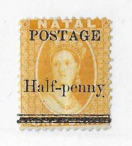 Natal Sc #61  1/2p  yellow orange  OG VF