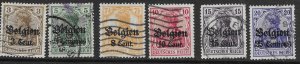 Germany Overprint Belgien overprint set of 6