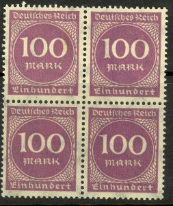 GERMANY 1922-23 100m Violet Inflation Issue Block of 4 Sc 229 MLH/MNH