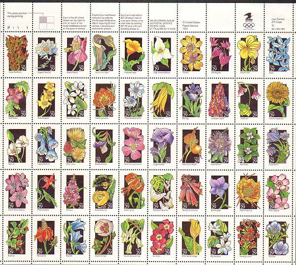 US #2647-96 Mint Sheet Wild Flowers wedding 