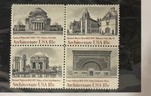 US 1981 Architecture #1928-31  se-tenat blk of 4 mint