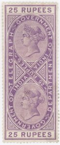 (I.B) India Telegraphs : 25R Violet - Die II (1878)