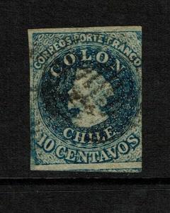 Chile SC# 6 Used / Small Lower Crease - S7352