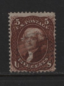 75 F-VF used neat cancel with nice color cv $ 425 ! see pic !