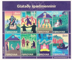 Faroe Islands 510 MNH 2009 Scenes From the Lost Musicians Souvenir Sheet of 8