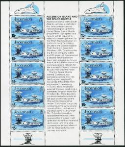 Ascension 273 sheet,MNH.Michel 275 klb. Flight-Colombia space shuttle,1981.