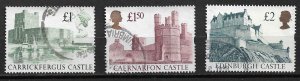 1988 Great Britain 1230-2 Castles used set of 3