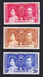 Barbados Coronation 3v SG#245-247