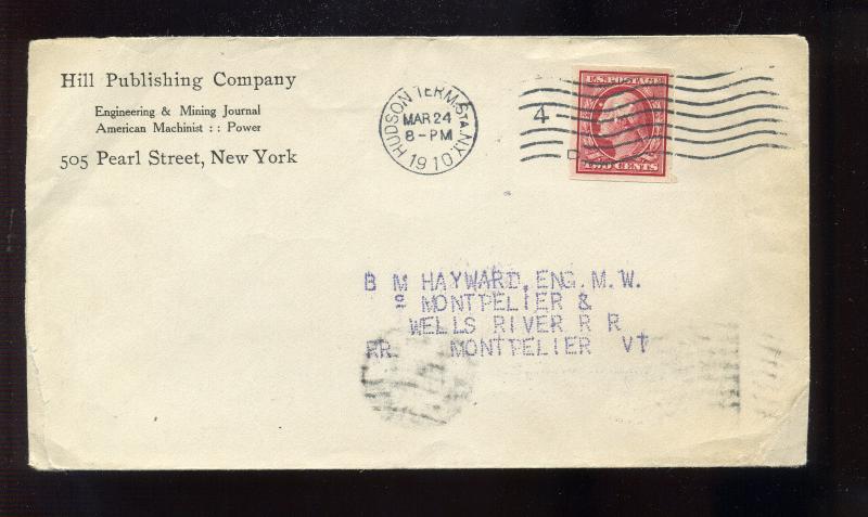 Scott 344 Schermack Cover: Hill Publishing Co. Perforated Control Mark (#344-S)