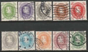 Denmark 1930 Sc 210-19 complete set mostly used