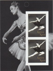 BALLET LEGENDS = Karen Kain = FRONT Booklet Page of 2 MNH Canada 2021