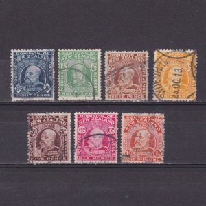 NEW ZEALAND 1909, Sc# 133-139, CV $45, Part set, Used