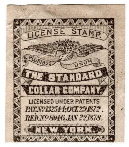 (I.B) US Cinderella : The Standard Collar Co Licence Stamp