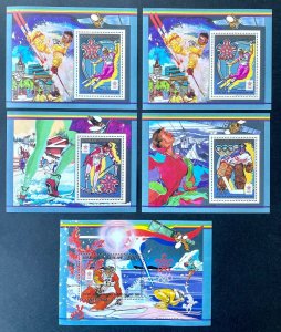 Stamps Deluxes blocks & S/S Olympic Games Calgary 88 Central Africa Perf.