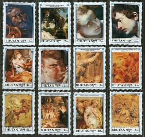 Bhutan 1991 Paintings by Peter Paul Rubens Painter Art 12v Sc 980-91 MNH # 1337