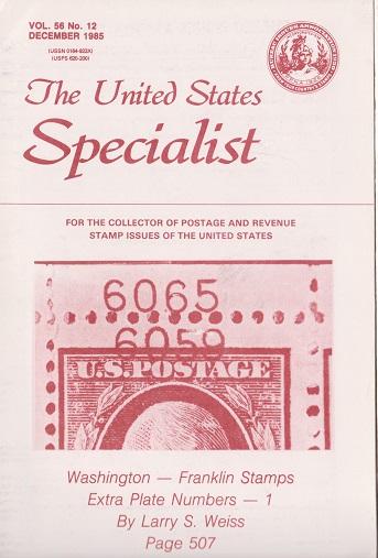 The United States Specialist Vol. 56 No. 12 - December 1985