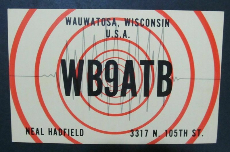 6343 Amateur Radio QSL Card Wauwatosa USA