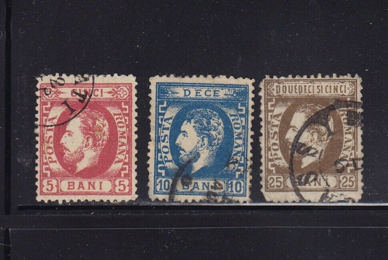 Romania Scott # 50 -52 set VF used neat cancels scv $ 153! see pic !