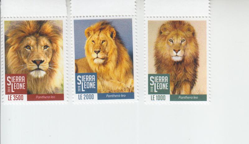 2018 Sierra Leone Lions (3) (Scott NA) MNH