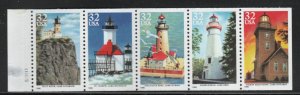 ALLY'S STAMPS Scott #2973a 32c Lighthouses - Pane [5] MNH F/VF [FP-101b]