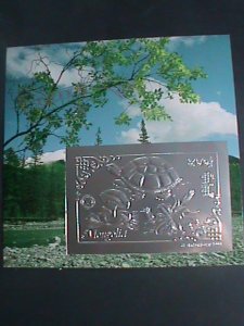 MONGOLIA-1993-SILVER REPLICA-THE LOVELY TURTLE IMPERF MNH  S/S- SHEET VF-RARE