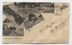 1903 Danish West Indies bisect on illustrated st. thomas views cover [y3612]