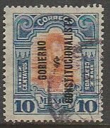 MEXICO 428 10¢ With $ Revolutionary overprint USED. VF. (804)