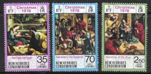 NEW HEBRIDES SG214/6 1976 CHRISTMAS  MNH