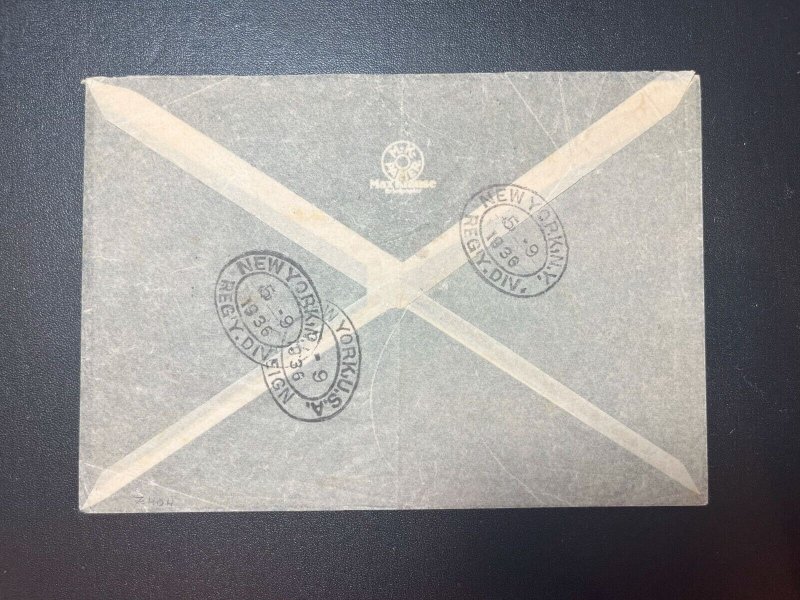 1936 Germany LZ 129 Hindenburg Zeppelin Airmail Cover to Amsterdam Netherlands