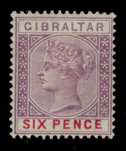 GIBRALTAR SG44, 6d violet and red, M MINT. Cat £45.