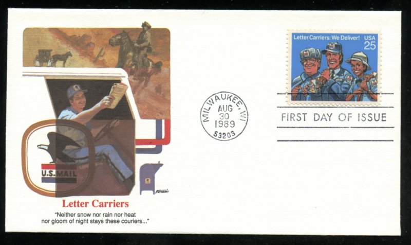 US 2420 Letter Carriers UA Fleetwood cachet FDC