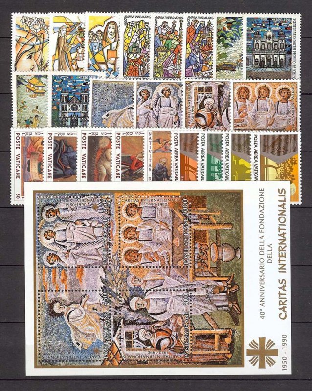 1990 Vatican City - Sc# 850- 869, C88-C91 - Complete year set - MNH **