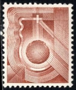 1945 Switzerland Test Stamp Cross and Ball Yellow Brown MNH