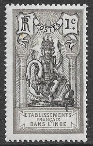 FRENCH INDIA 1914-22 1c BRAHMA Pictorial Sc 25 MH