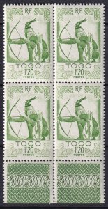 Togo 1947 Sc 314 margin block MNH**