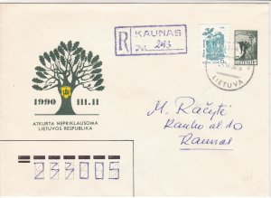 Lithuania 1990 Restored Independent Lithuanian Republic Stamps Cover ref R17271