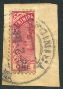 TRINIDAD Sc#69a SG107a 1883 Half Used as ½p on Piece RARE!