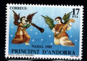 Andorra  (Spanish) Scott 171 Christmas Navidad MNH** 1985 Angel Fresco stamp