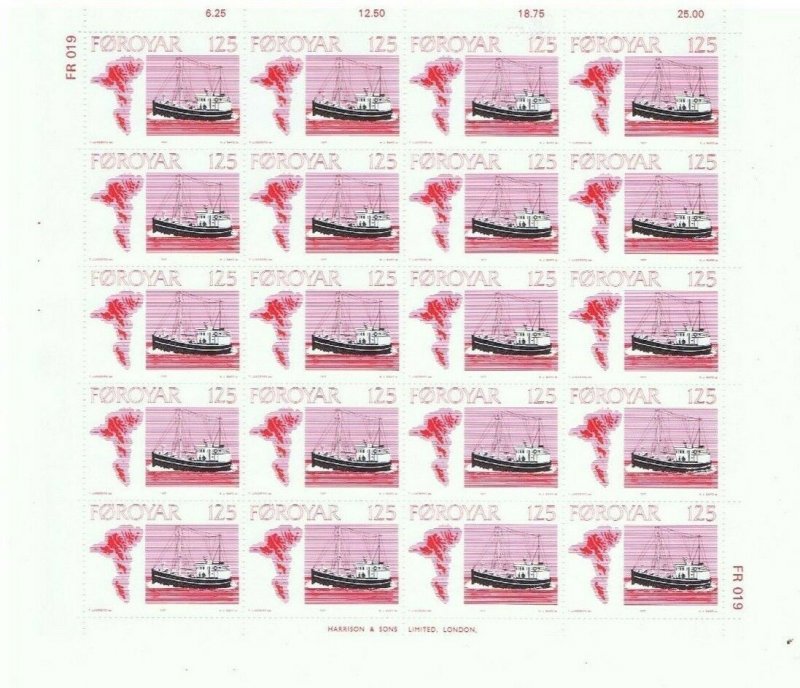 1977 Faroe Island MNH Streets of 20 Scott # 24-27 Fishing Vessels