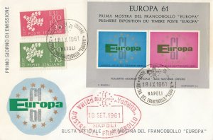 Italy Scott 845-6 FDC - 1961 Europa Issue