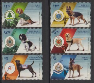 Hong Kong 2012 Working Dogs Stamps Set of 6 Fine Used