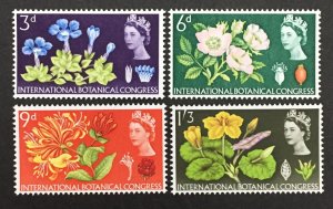 Great Britain 1964 #414-7, Flowers, MNH.